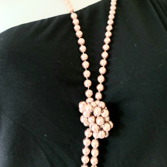 Vintage Bronze Color Pearl Necklace 28" - Picture 6 of 6